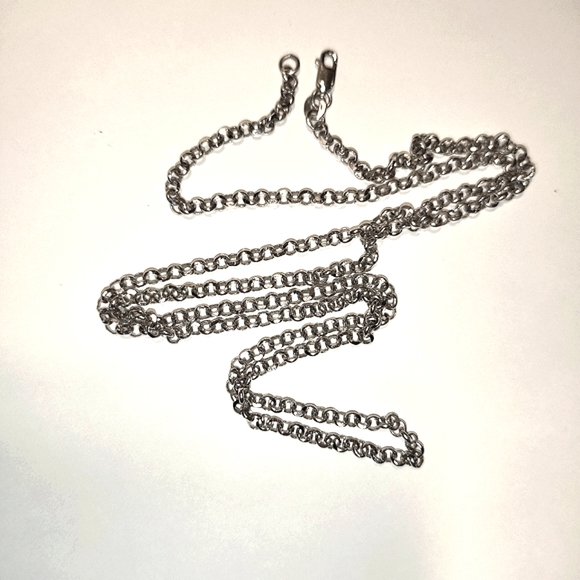 Heavy Long Solid 14K White Gold Chain - Picture 13 of 14